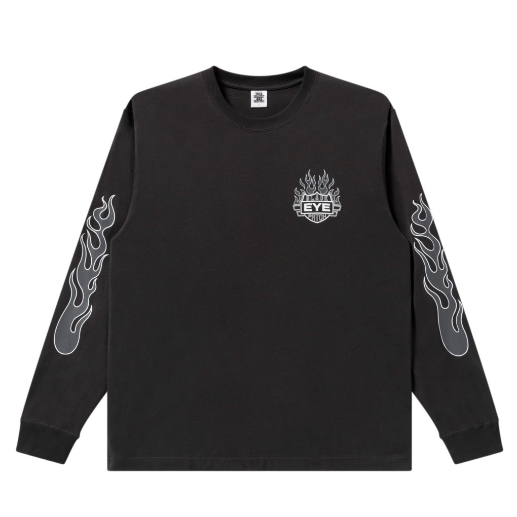 画像: BlackEyePatch/FLAME RIDER LOGO L/S TEE（CHARCOAL）