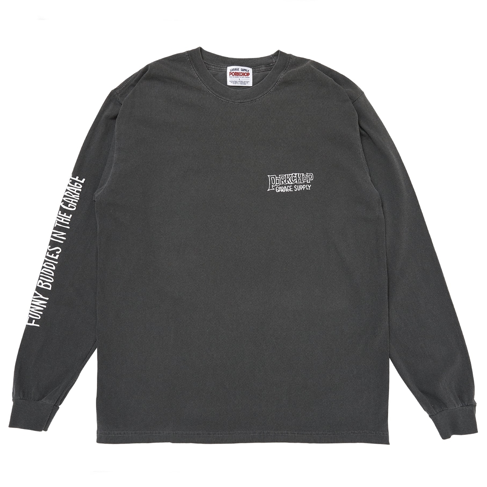 画像: PORKCHOP/MAD SPRAY L/S TEE（ASH BLACK）［プリント長袖T-25春夏］