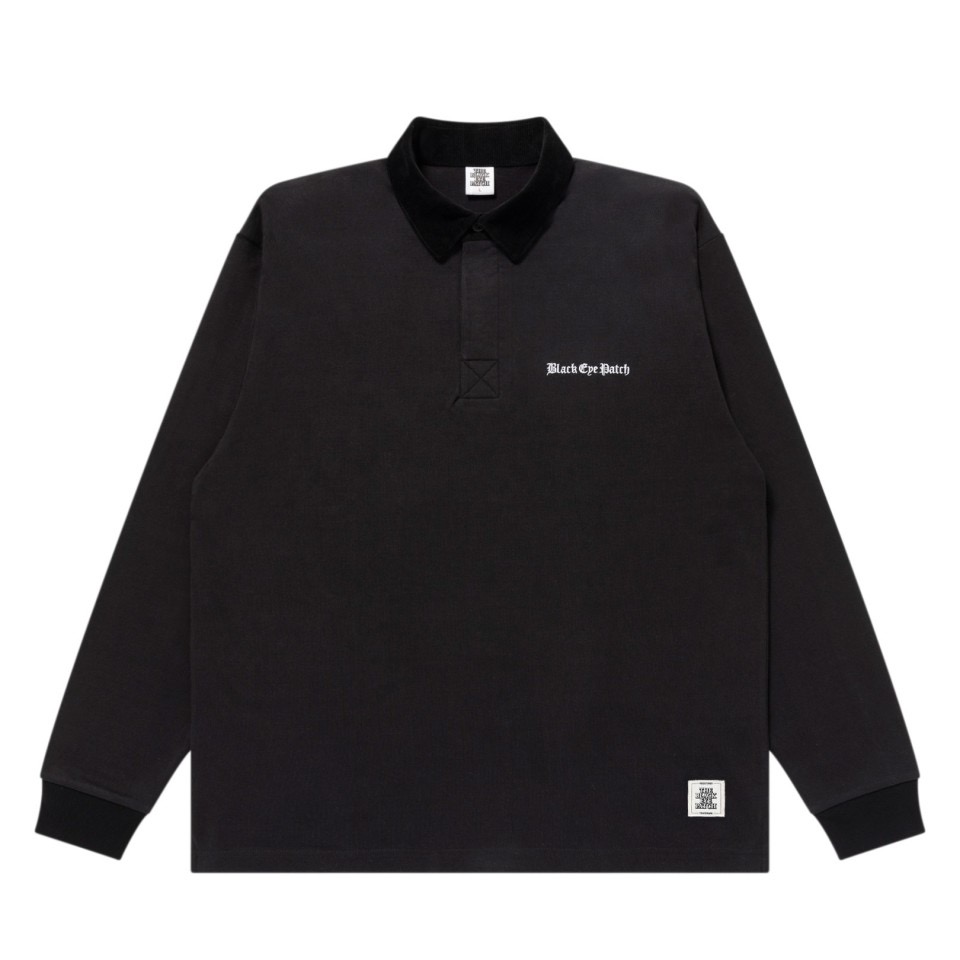 画像: BlackEyePatch/OE LOGO CORDUROY COLLARED RUGBY SHIRT（BLACK）