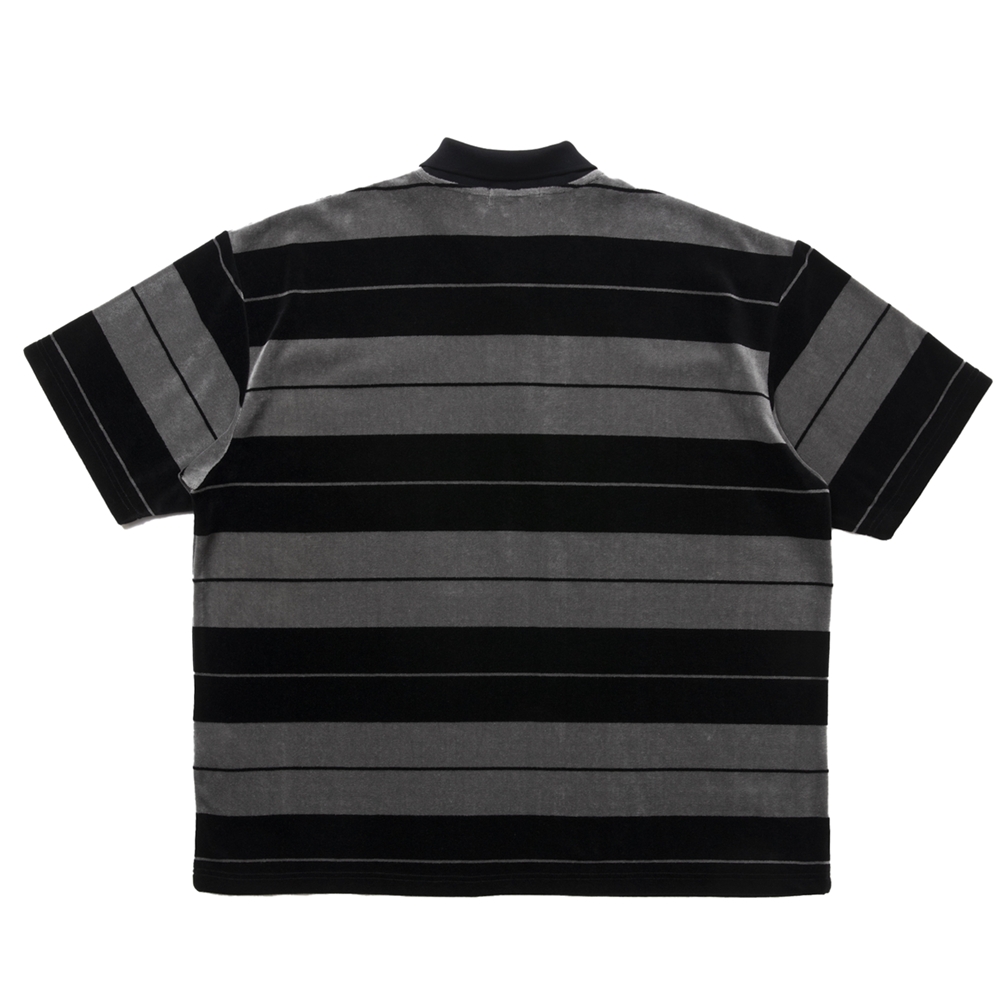 画像: COOTIE PRODUCTIONS/Velour Border S/S Polo（Black）［ベロアボーダーポロ-25春夏］