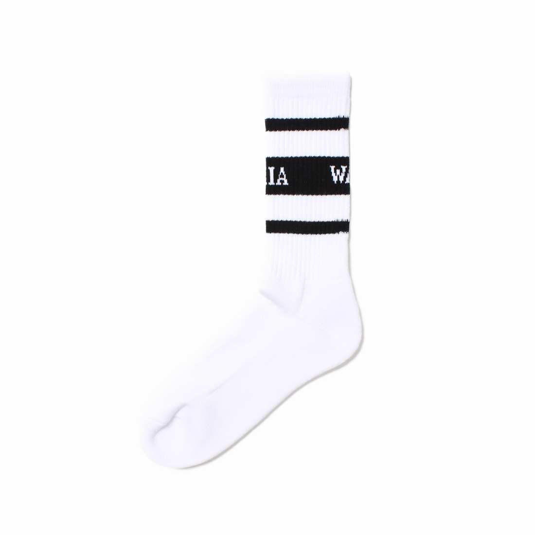 画像: WACKO MARIA/LOGO JACQUARD SOCKS（WHITE/BLACK）［ロゴジャガードソックス-25春夏］