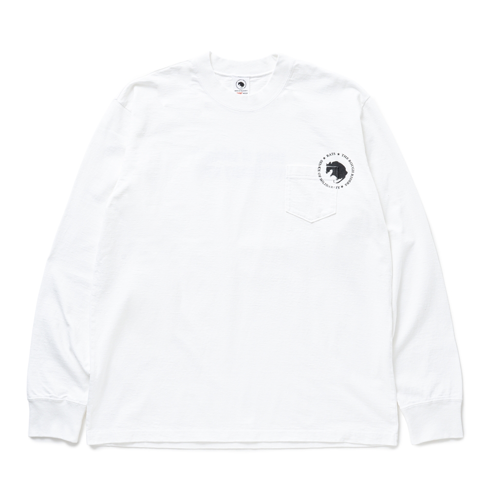 画像: RATS/CIRCLE POCKET L/S TEE（WHITE）［プリント長袖ポケT-25春夏］