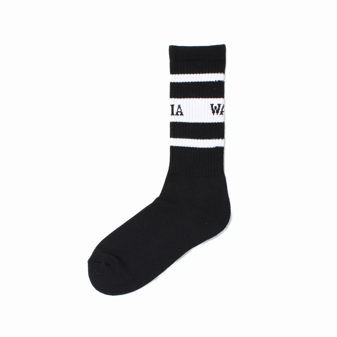 画像: WACKO MARIA/LOGO JACQUARD SOCKS（BLACK/WHITE）［ロゴジャガードソックス-25春夏］