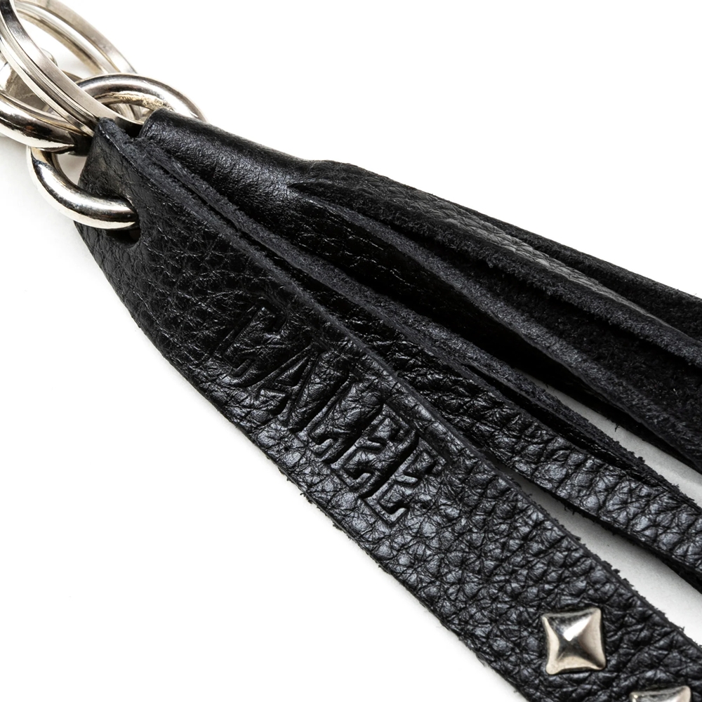 画像: CALEE/STUDS & TASSEL LEATHER LONG KEY RING（BLACK）［レザーロングキーリング-25春夏］