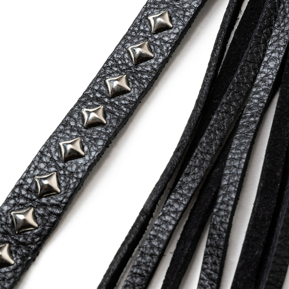 画像: CALEE/STUDS & TASSEL LEATHER LONG KEY RING（BLACK）［レザーロングキーリング-25春夏］