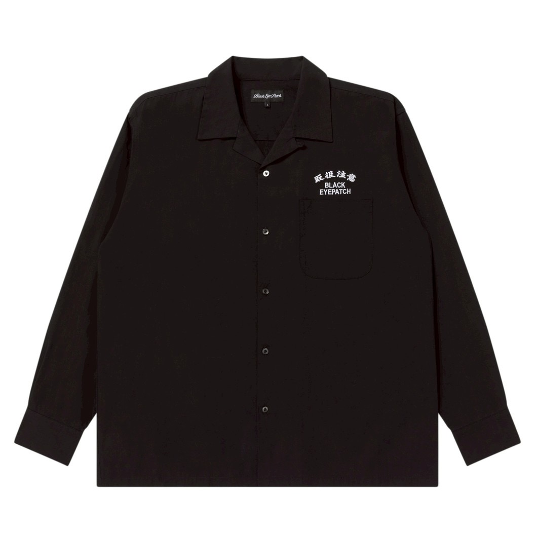 画像: BlackEyePatch/HWC EMBROIDERED OPEN COLLARED L/S SHIRT（BLACK）