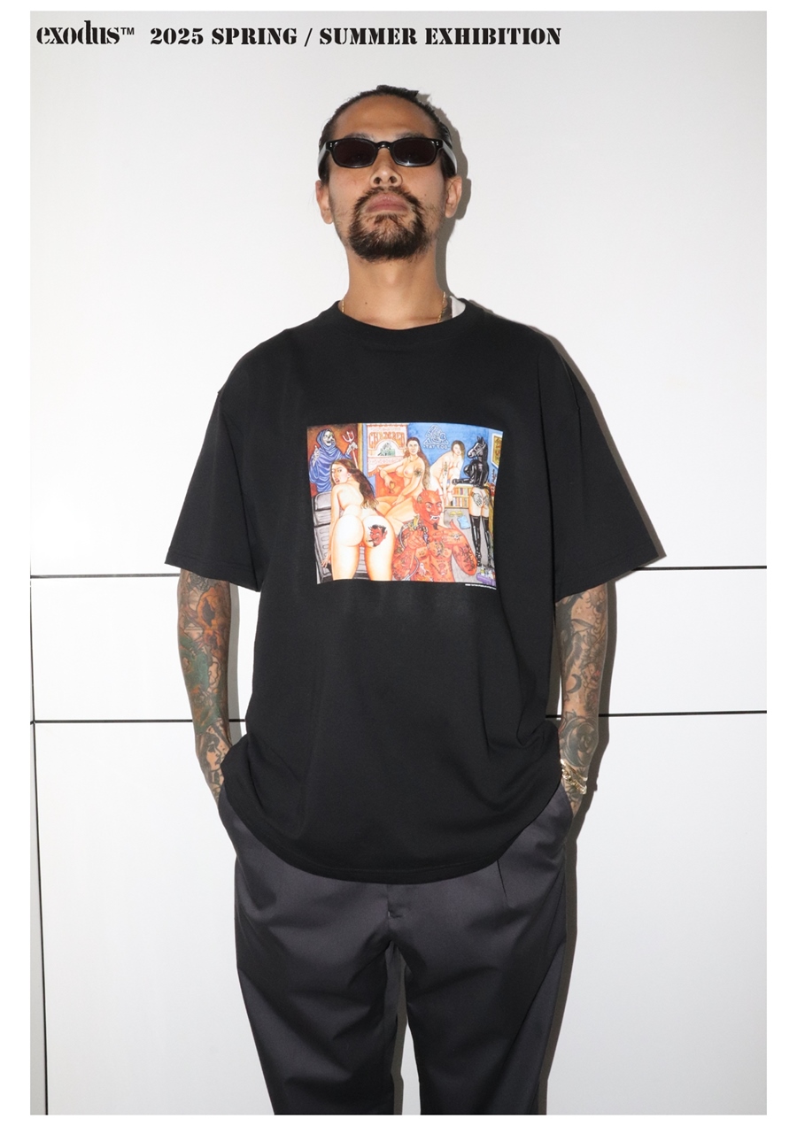 画像: exodus/TATTOO STUDIO LIFE Tee TYPE-1（BLACK）［プリントT-25春夏］