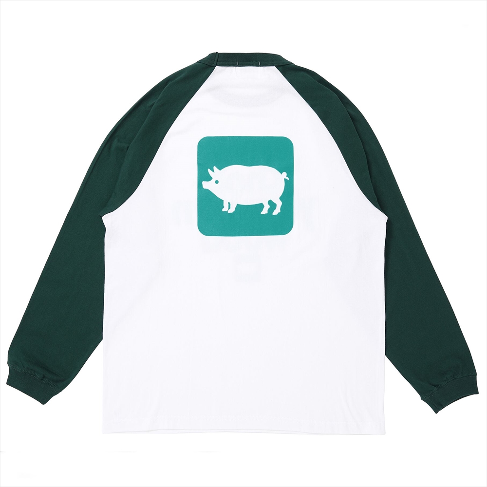 画像: PORKCHOP/CYOW RAGLAN L/S TEE（EMERALD/GREEN）［ラグラン長袖T-25春夏］