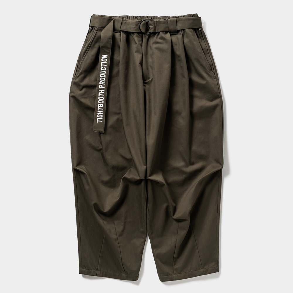 画像: TIGHTBOOTH/HERRINGBONE BALLOON PANTS（Olive）［ヘリンボーンバルーンパンツ-25春夏］