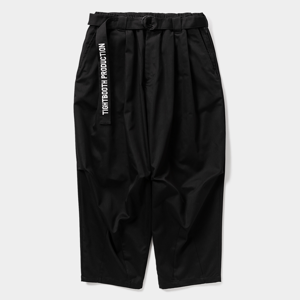 画像1: TIGHTBOOTH/HERRINGBONE BALLOON PANTS（Black）［ヘリンボーンバルーンパンツ-25春夏］ (1)
