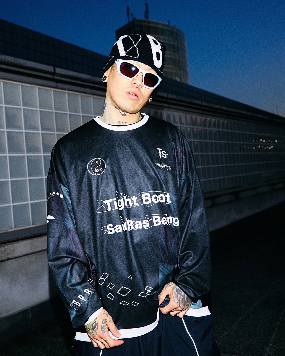 画像: TIGHTBOOTH x SauRas Being JACQUARD BEANIE（Black）［ジャガードビーニー-25春夏］