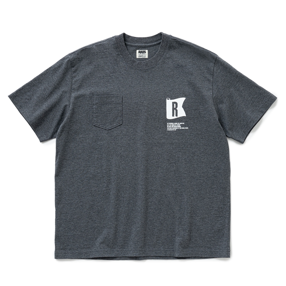 画像: RATS/FLAG POCKET TEE（CHARCOAL）［プリントポケT-25春夏］