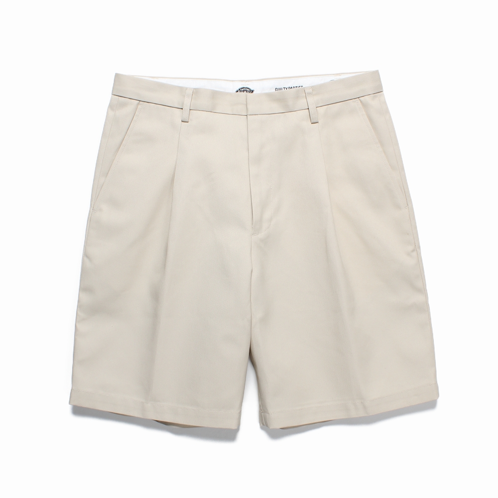 画像: WACKO MARIA/DICKIES / PLEATED SHORT TROUSERS（OFF WHITE）［ワンタックショートトラウザース-25春夏］