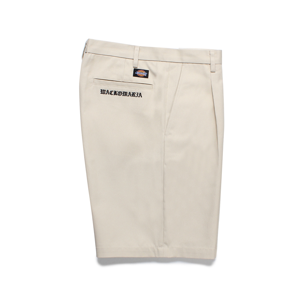 画像: WACKO MARIA/DICKIES / PLEATED SHORT TROUSERS（OFF WHITE）［ワンタックショートトラウザース-25春夏］