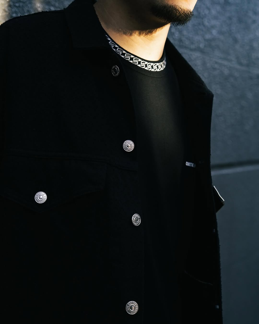画像: COOTIE PRODUCTIONS/Jacquard Neck S/S Tee（Black）［ジャガードネックT-25春夏］