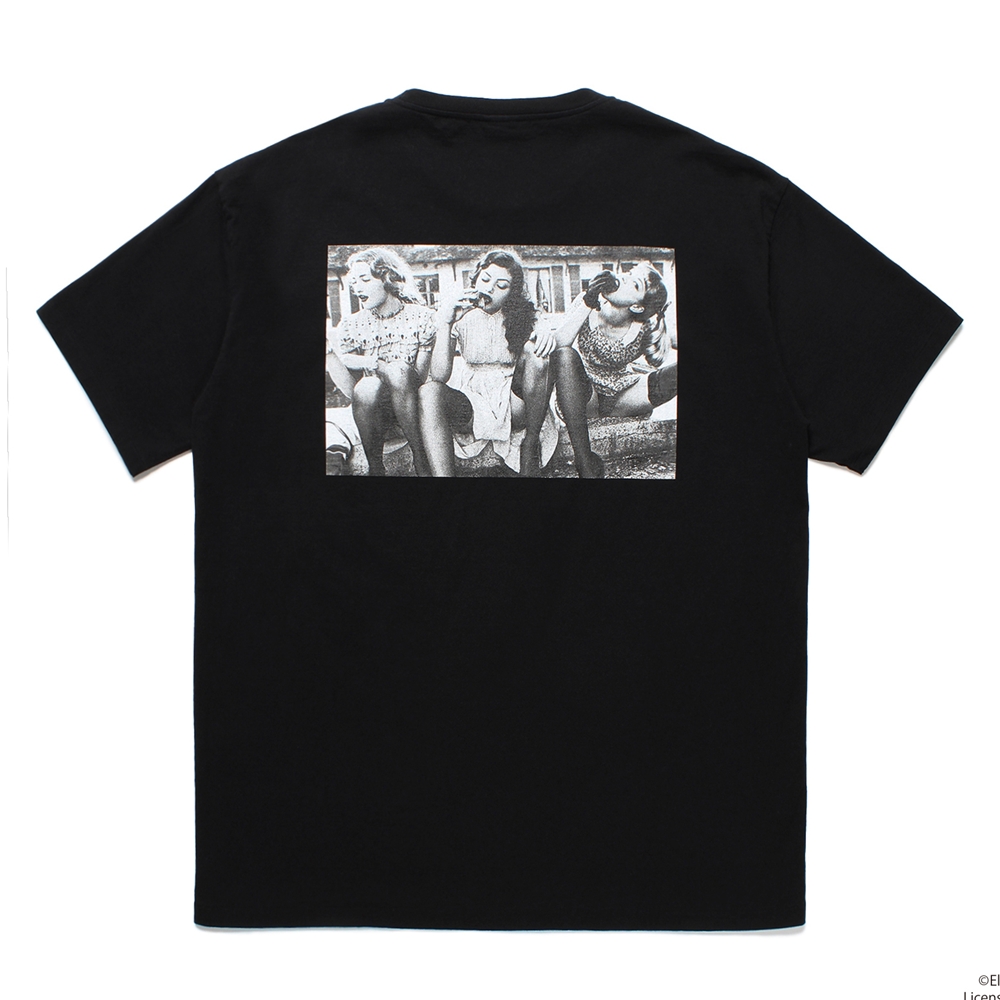 画像: WACKO MARIA/ELLEN VON UNWERTH / WASHED HEAVY WEIGHT T-SHIRT（BLACK）［プリントT-25春夏］