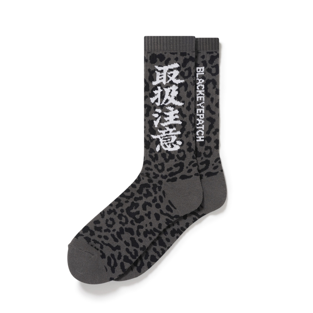 画像: BlackEyePatch/LEOPARD PATTERNED HWC SOCKS（GRAY）