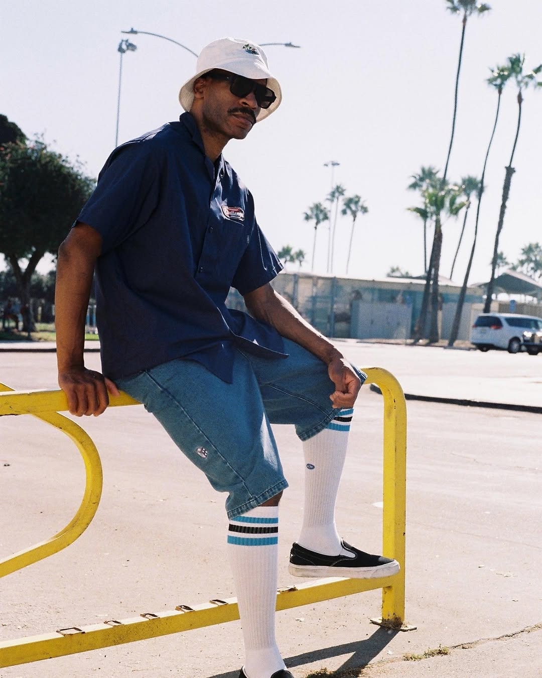 画像: CHALLENGER/S/S PATCHED WORK SHIRT（NAVY）［パッチドワークシャツ-25春夏］