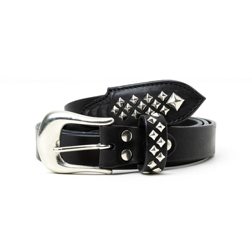 画像: CALEE/STUDS LEATHER NARROW BELT ＜TYPE B＞（BLACK）［レザーナローベルト-25春夏］