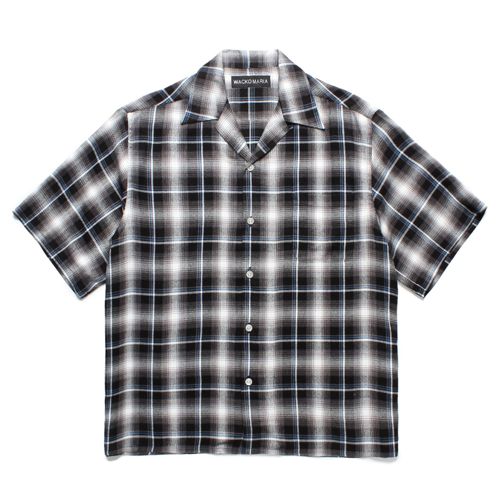 画像: WACKO MARIA/CHECK OPEN COLLAR SHIRT（GRAY）［チェックオープンカラーシャツ-25春夏］