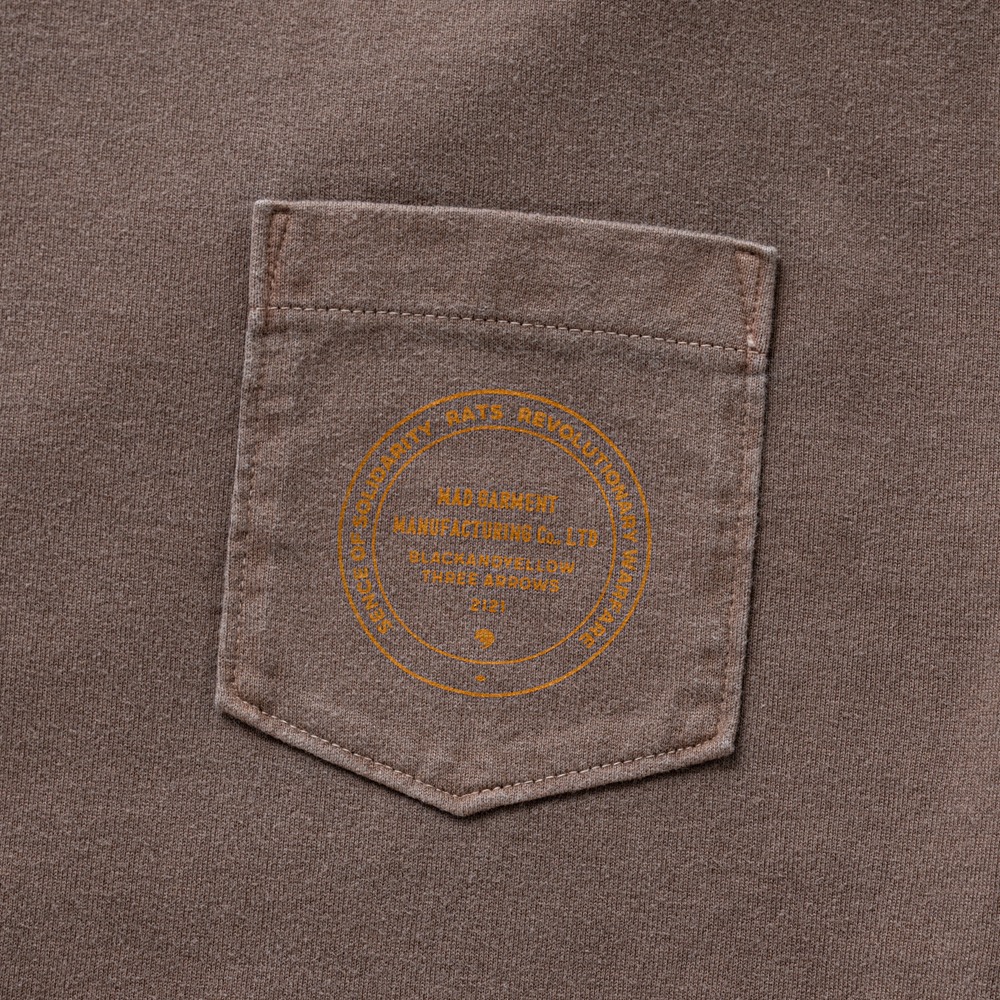 画像: RATS/PIGMENT DYED POCKET TEE（BROWN）［ピグメント染めポケT-25春夏］