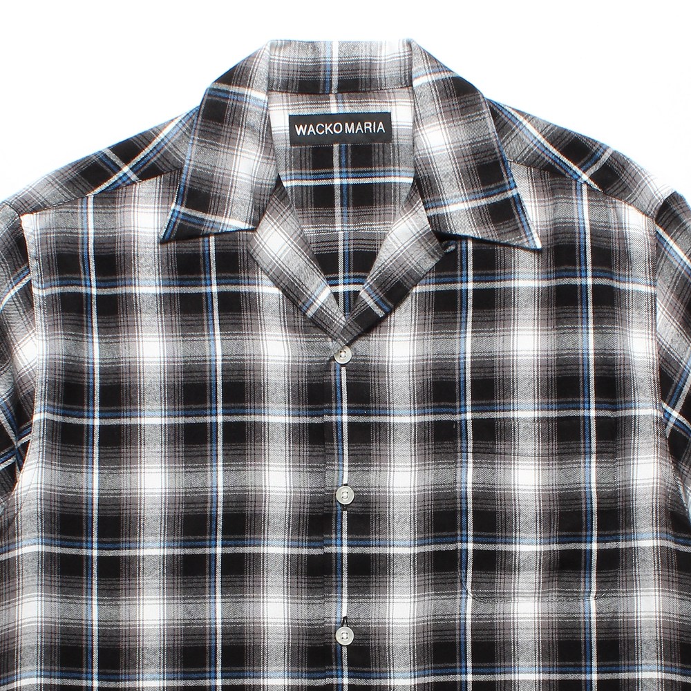 画像: WACKO MARIA/CHECK OPEN COLLAR SHIRT（GRAY）［チェックオープンカラーシャツ-25春夏］