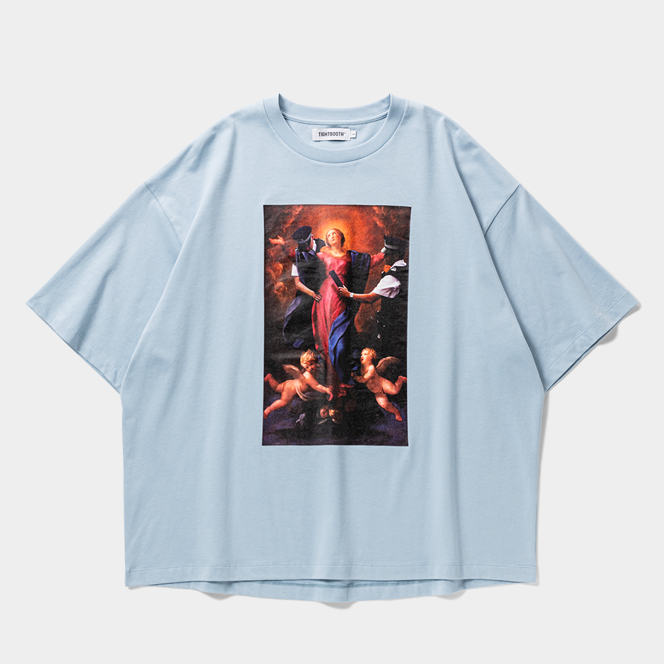 画像: TIGHTBOOTH/POLICE CHECKUP S/S T-SHIRT（Sax）［プリントT-25春夏］