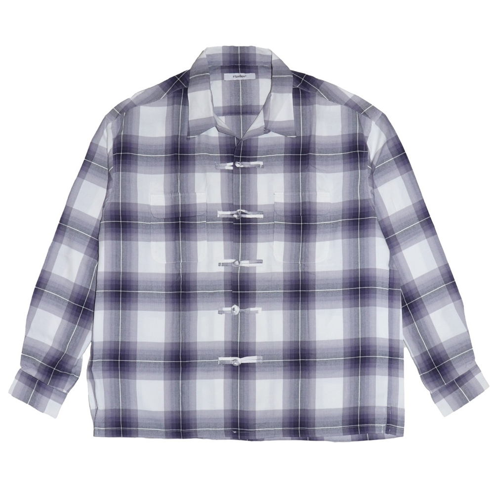 画像: exodus/OMBRE CHECK ORIENTAL SHIRT（PURPLE）［オンブレチェックオリエンタルシャツ-25春夏］
