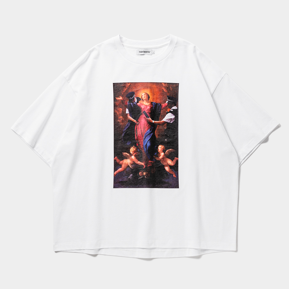 画像1: TIGHTBOOTH/POLICE CHECKUP S/S T-SHIRT（White）［プリントT-25春夏］ (1)