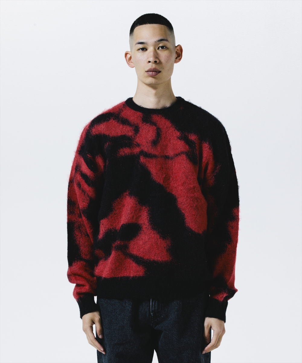 画像: 【25秋冬ご予約受付中！25年10月入荷予定】ROTTWEILER/R9 PAINTED KNIT（RED）［モヘアニット-25秋冬］