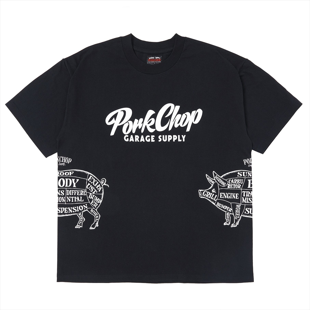 画像: PORKCHOP/MULTI LOGOS TEE 2025（BLACK）［プリントT-25春夏］