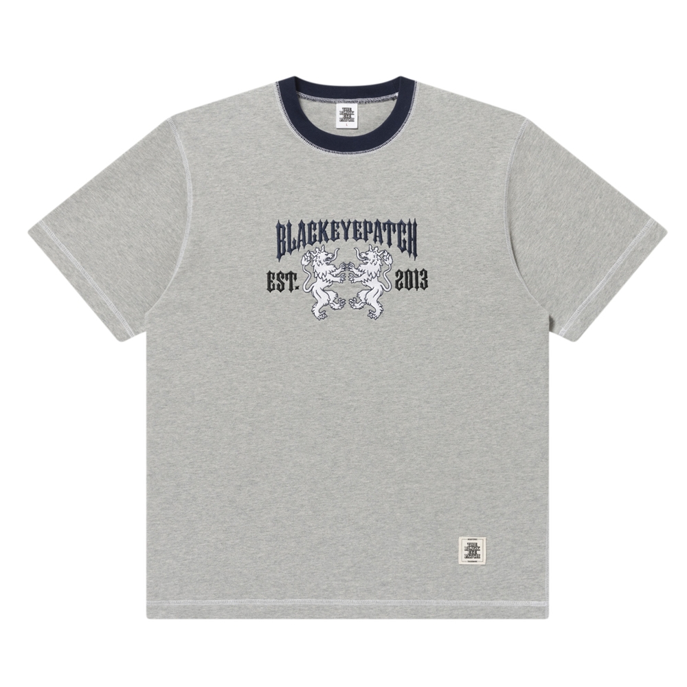 画像: BlackEyePatch/HERALDIC COLLEGE STITCH TONED TEE（HEATHER GRAY）