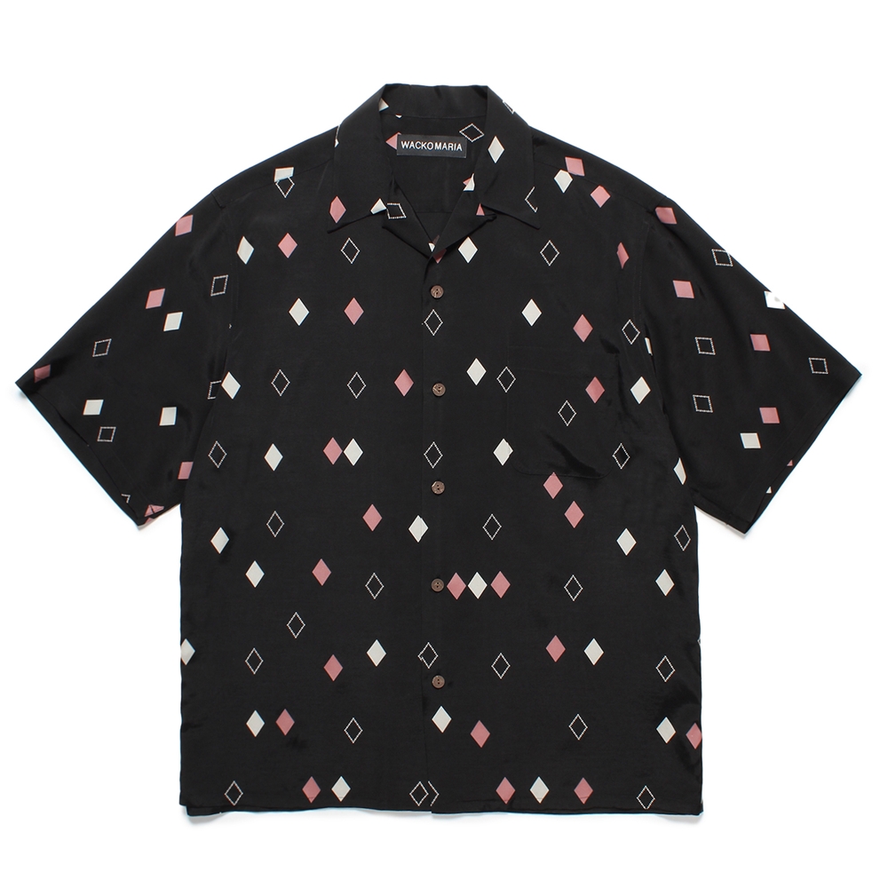 画像1: WACKO MARIA/DIAMOND HAWAIIAN SHIRT（BLACK）［ダイヤモンドハワイアンシャツ-25春夏］ (1)