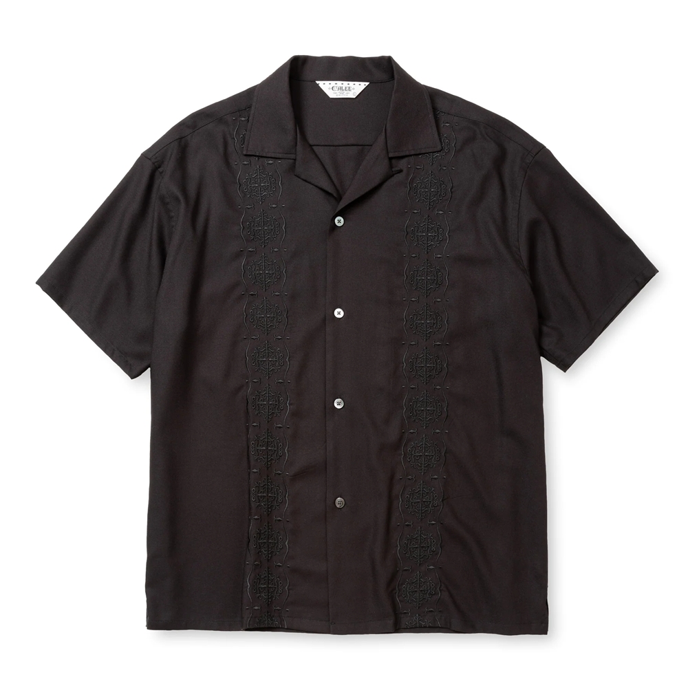 画像: CALEE/VINTAGE TYPE GUAYABERA SH（BLACK）［キューバシャツ-25春夏］