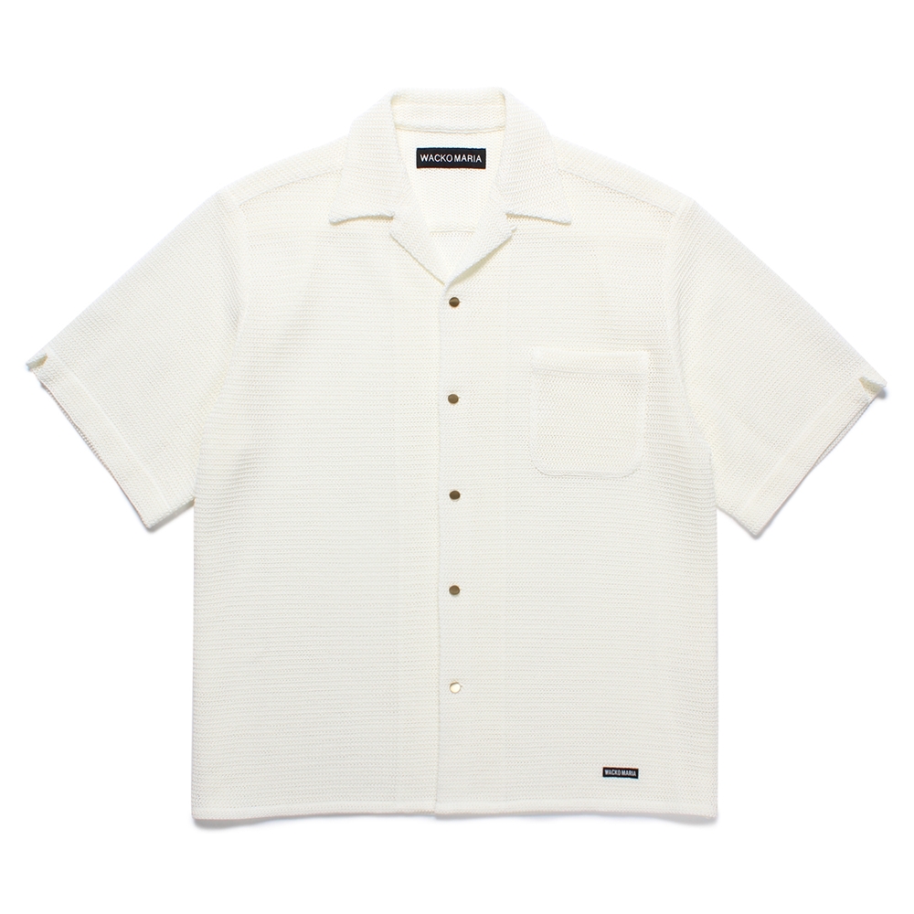 画像: WACKO MARIA/SUMMER KNIT OPEN COLLAR SHIRT（WHITE）［サマーニットオープンカラーシャツ-25春夏］