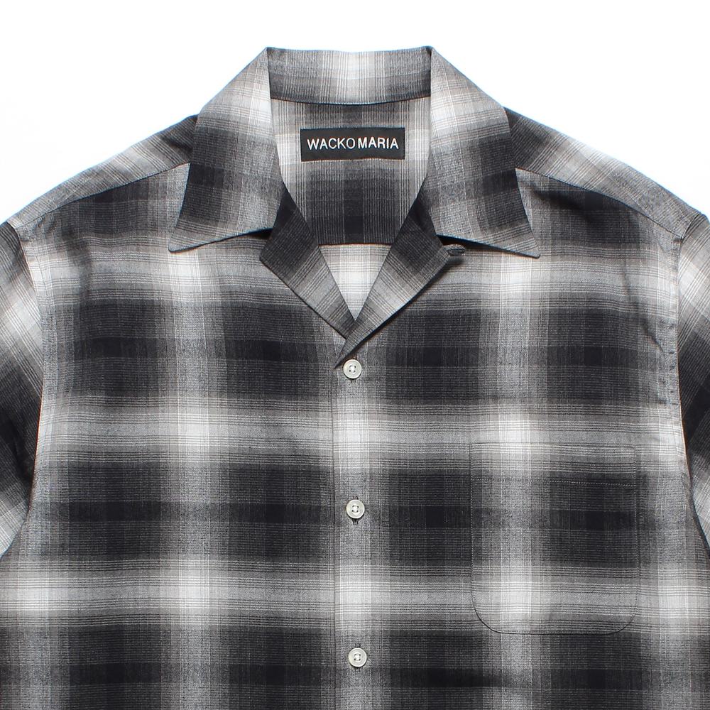 画像: WACKO MARIA/OMBRE CHECK OPEN COLLAR SHIRT（GRAY）［オンブレチェックオープンカラーシャツ-25春夏］