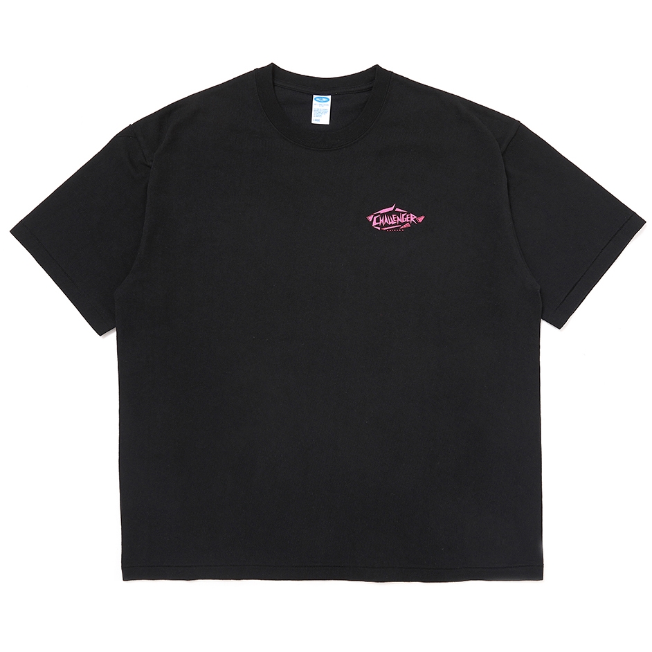 challenger ウルフロンT CHALLENGER/NEON WOLF TEE（WHITE）［ネオンウルフT-25秋冬