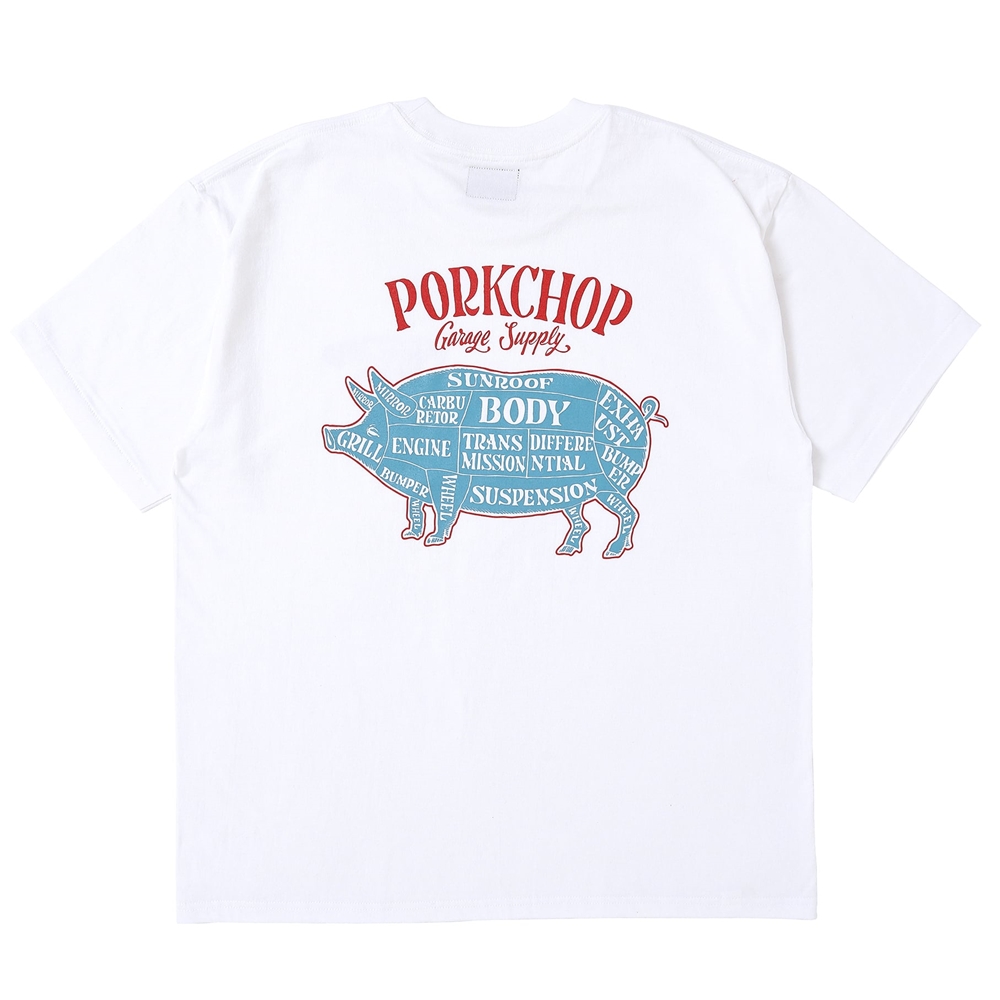 画像: PORKCHOP/PORK BACK TEE（WHITE）［ポークバックT-25春夏］