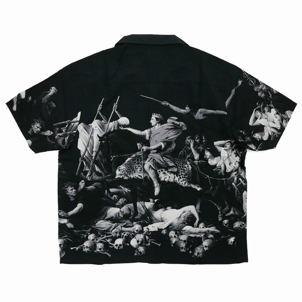 画像: BUENA VISTA/AEE S/S SHIRTS（BLACK）［総柄オープンカラーシャツ-25春夏］