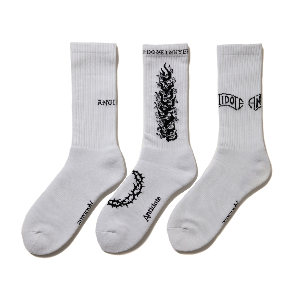 画像: ANTIDOTE BUYERS CLUB/3 Pack Socks（White）