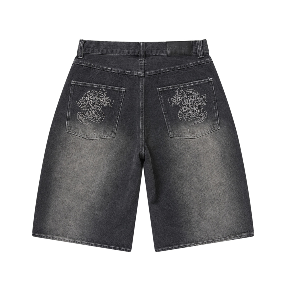 画像: BlackEyePatch/OG DRAGON BAGGY DENIM SHORTS（BLACK）