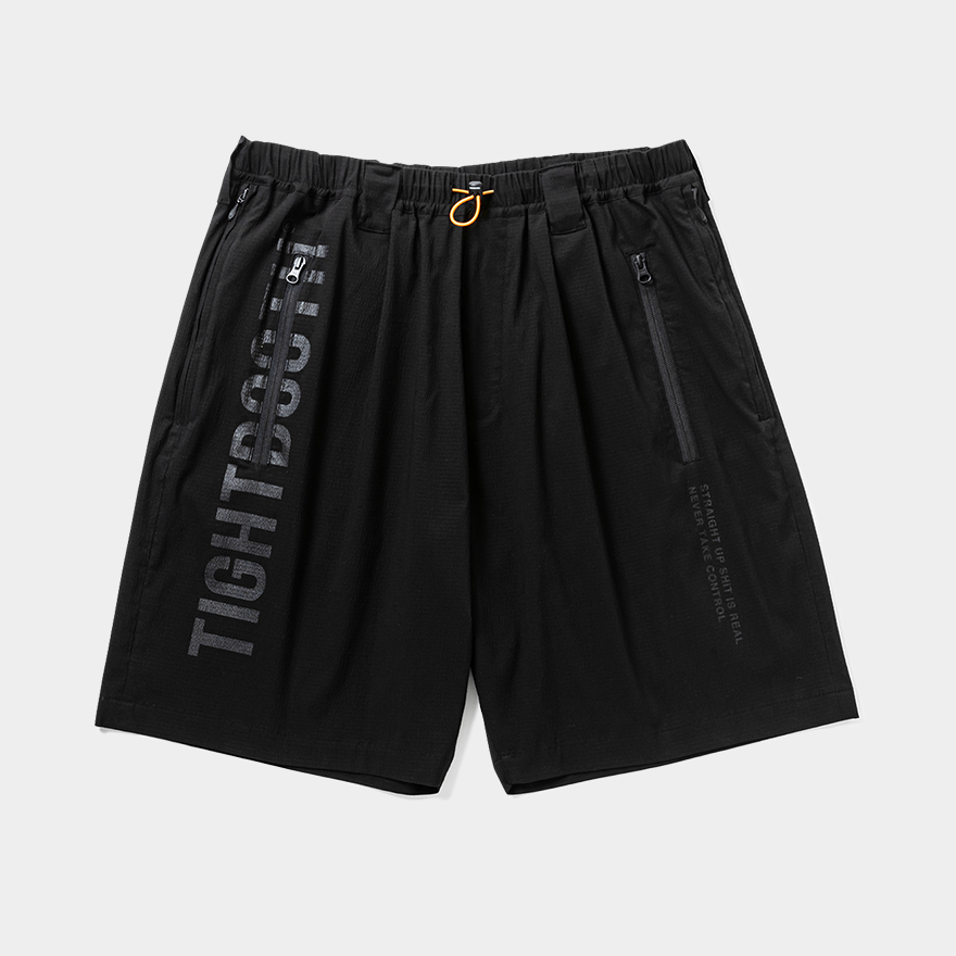 画像: TIGHTBOOTH/LABEL LOGO BOARD SHORTS（Black）［ボードショーツ-25夏］