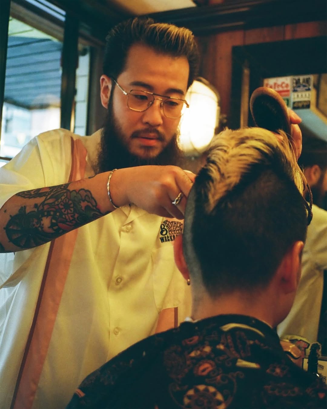 画像: WACKO MARIA/MR.BROTHERS CUT CLUB / SWITCHING 50'S SHIRT（WHITE）［スイッチング50'Sシャツ-25春夏］