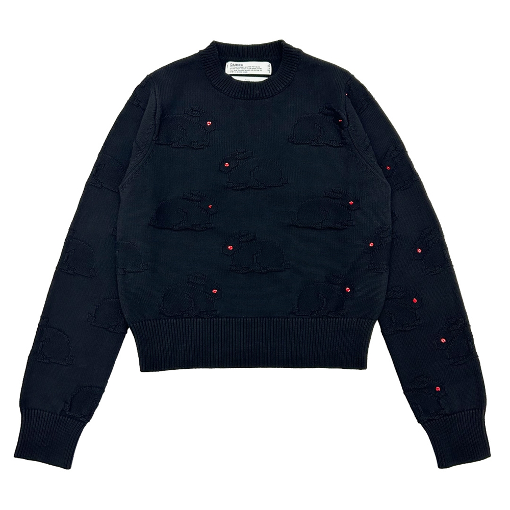 dairiku ニット DAIRIKU/Red-eyed Rabbit Tite Knit（Black）［ラビットタイト
