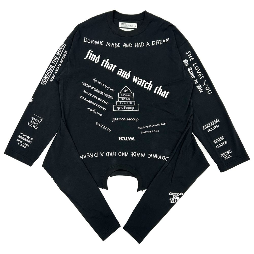 画像: DAIRIKU/Upside down Long Sleeve Tee（Black）［アップサイドダウン長袖T-25秋冬］