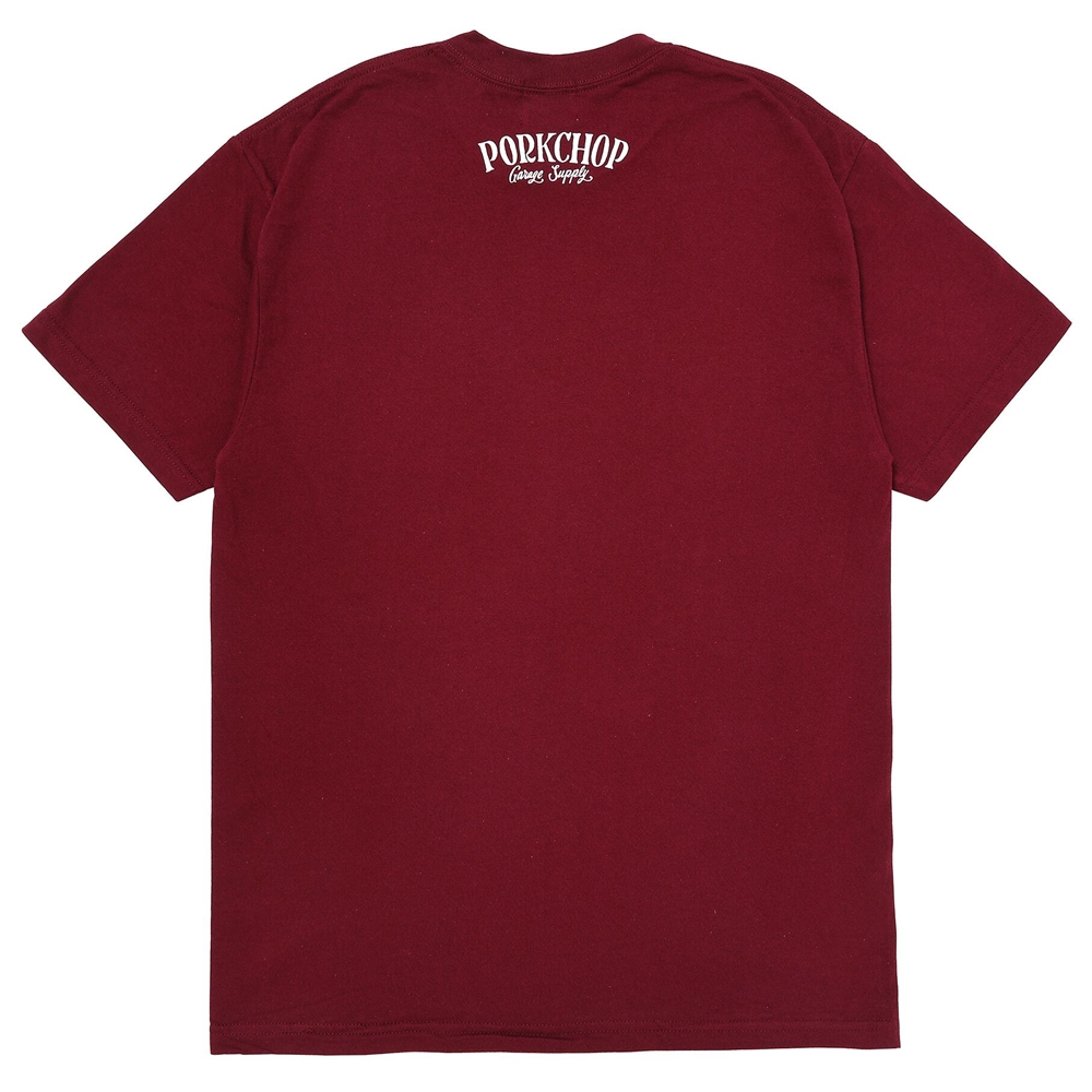 画像: PORKCHOP/PORK FRONT TEE 25（BURGUNDY）［ポークフロントT-25春夏］