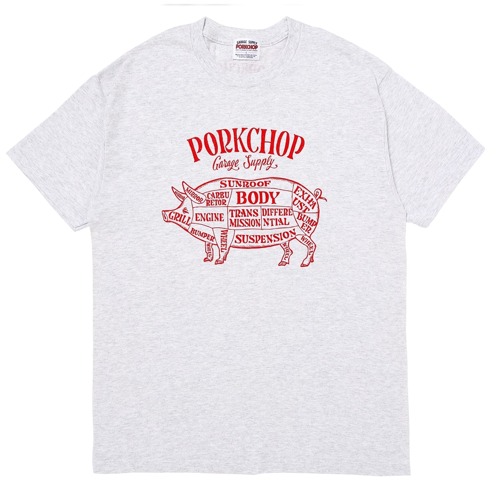 画像: PORKCHOP/PORK FRONT TEE 25（ASH）［ポークフロントT-25春夏］