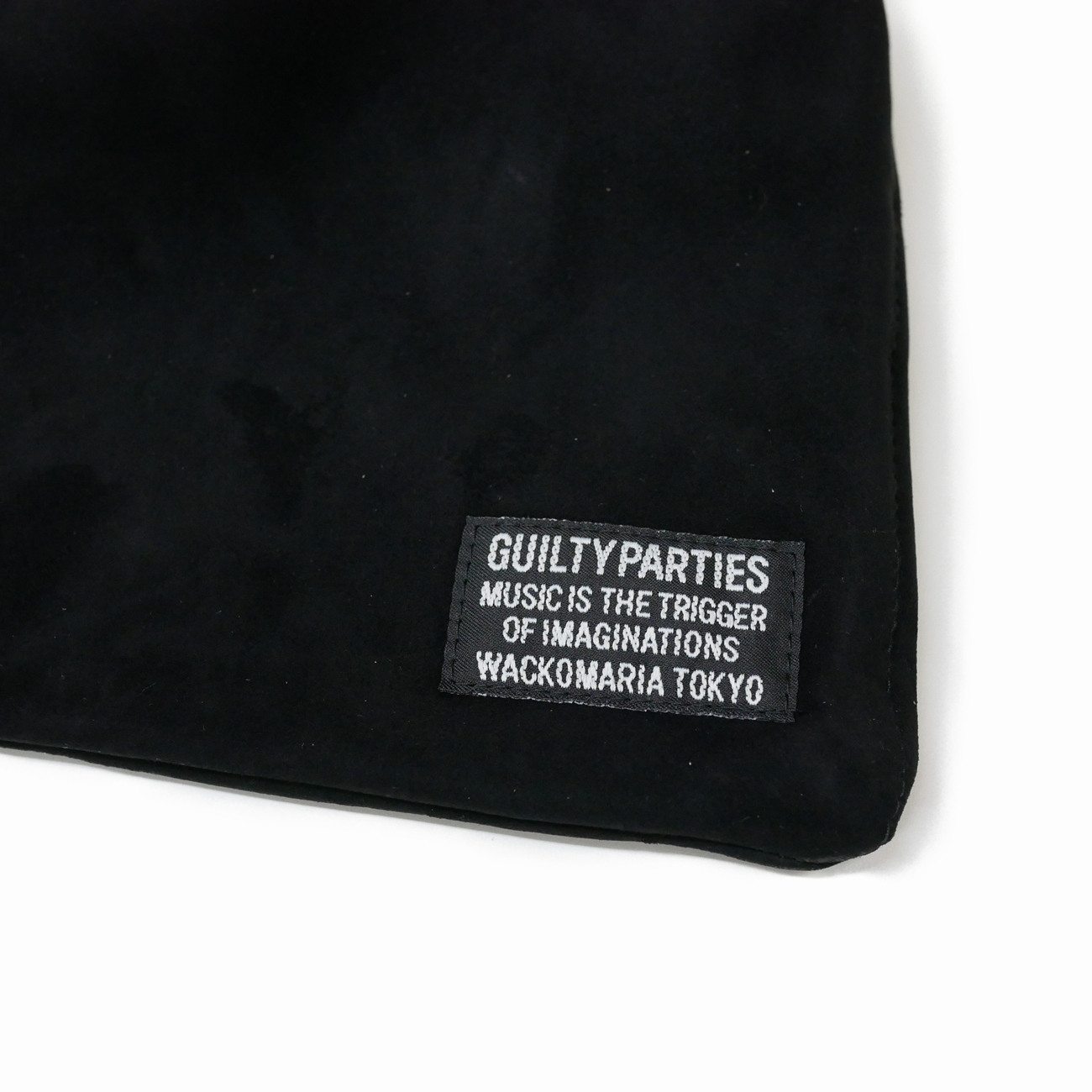 画像: WACKO MARIA/SUEDE LEATHER DRAWSTRING BAG（BLACK）［スウェードレザードローストリングバッグ-25秋冬］