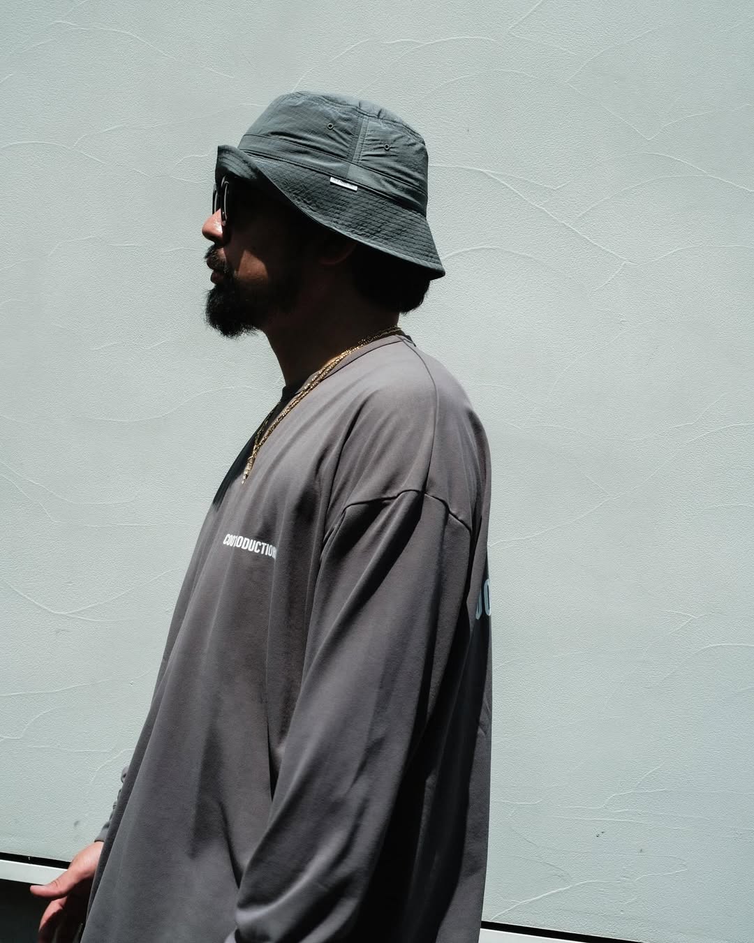 COOTIE PRODUCTIONS/Dry Tech Jersey Oversized L/S Tee（Gray