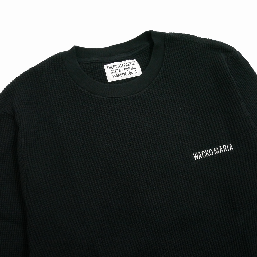 WACKO MARIA/THERMAL CREW NECK SHIRT（BLACK）［サーマル長袖